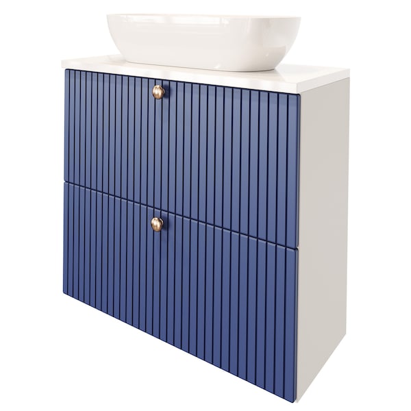 ARIA 24 X 12 Floating Bathroom Vanity With Doors, Blue